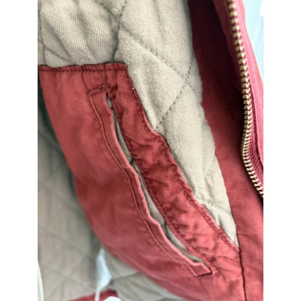 Carhartt M 8/10 Women’s Quilt Lined Canvas Hood Jacket Red Utility Coat - Picture 4 of 11